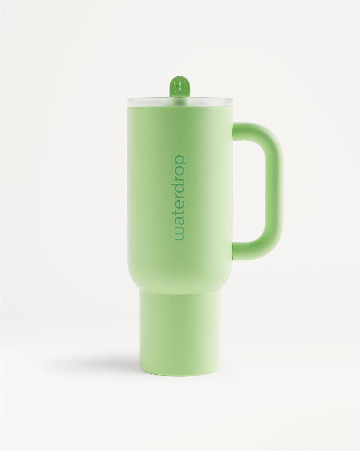 Explorer Thermo Tumbler with handle, featuring a flip-open straw, double-walled design, perfect for keeping drinks cold for up to 12 hours.