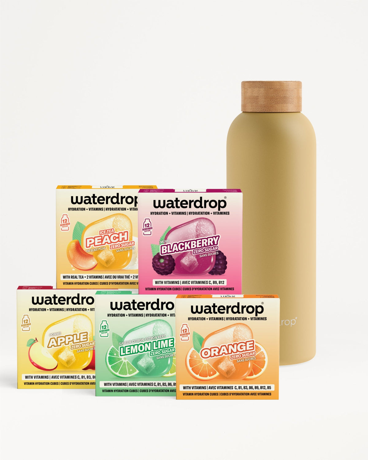 30 Days Starter Set Thermo Steel with flavored hydration cubes.