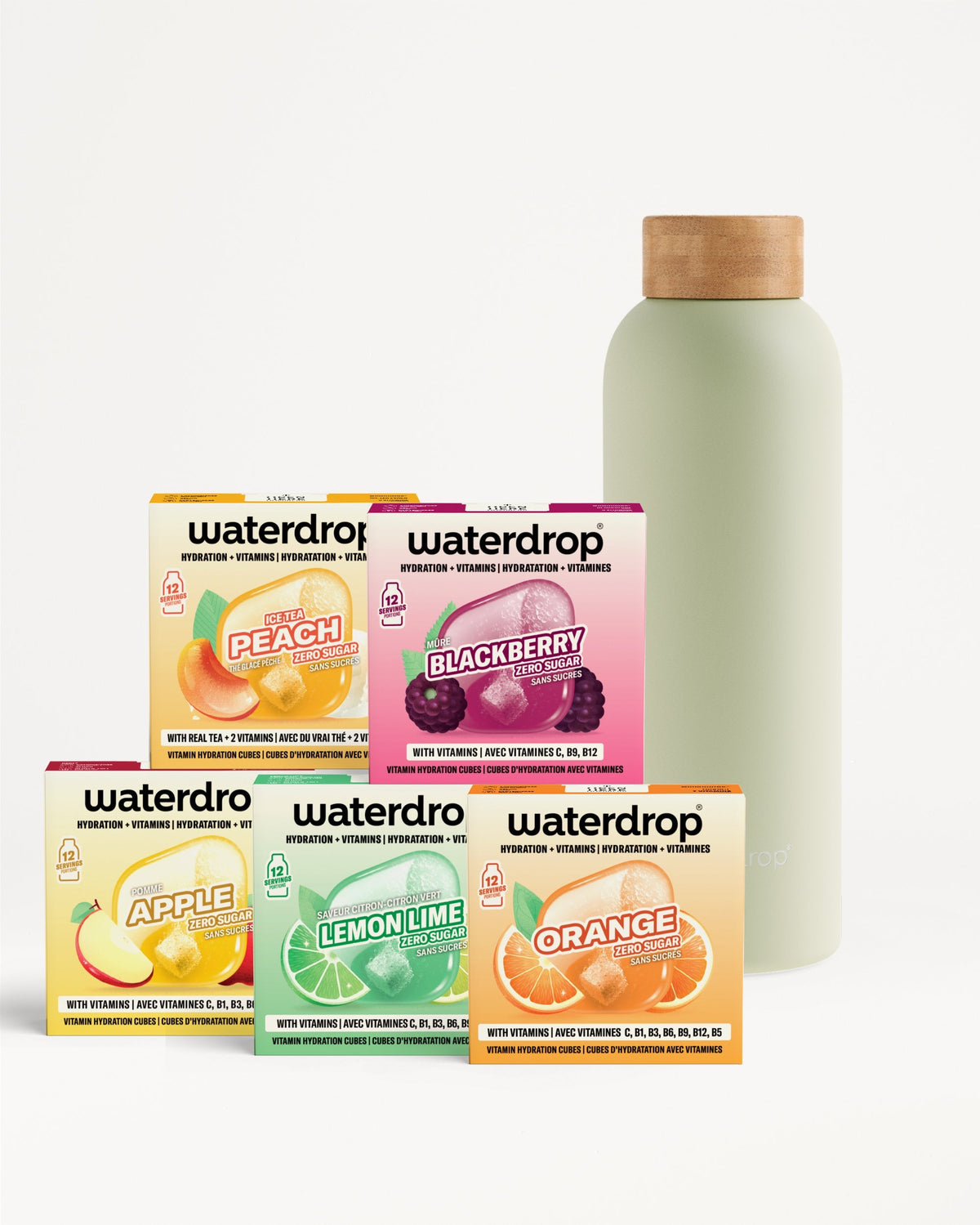 30 Days Starter Set Thermo Steel with vitamin-infused hydration cubes.