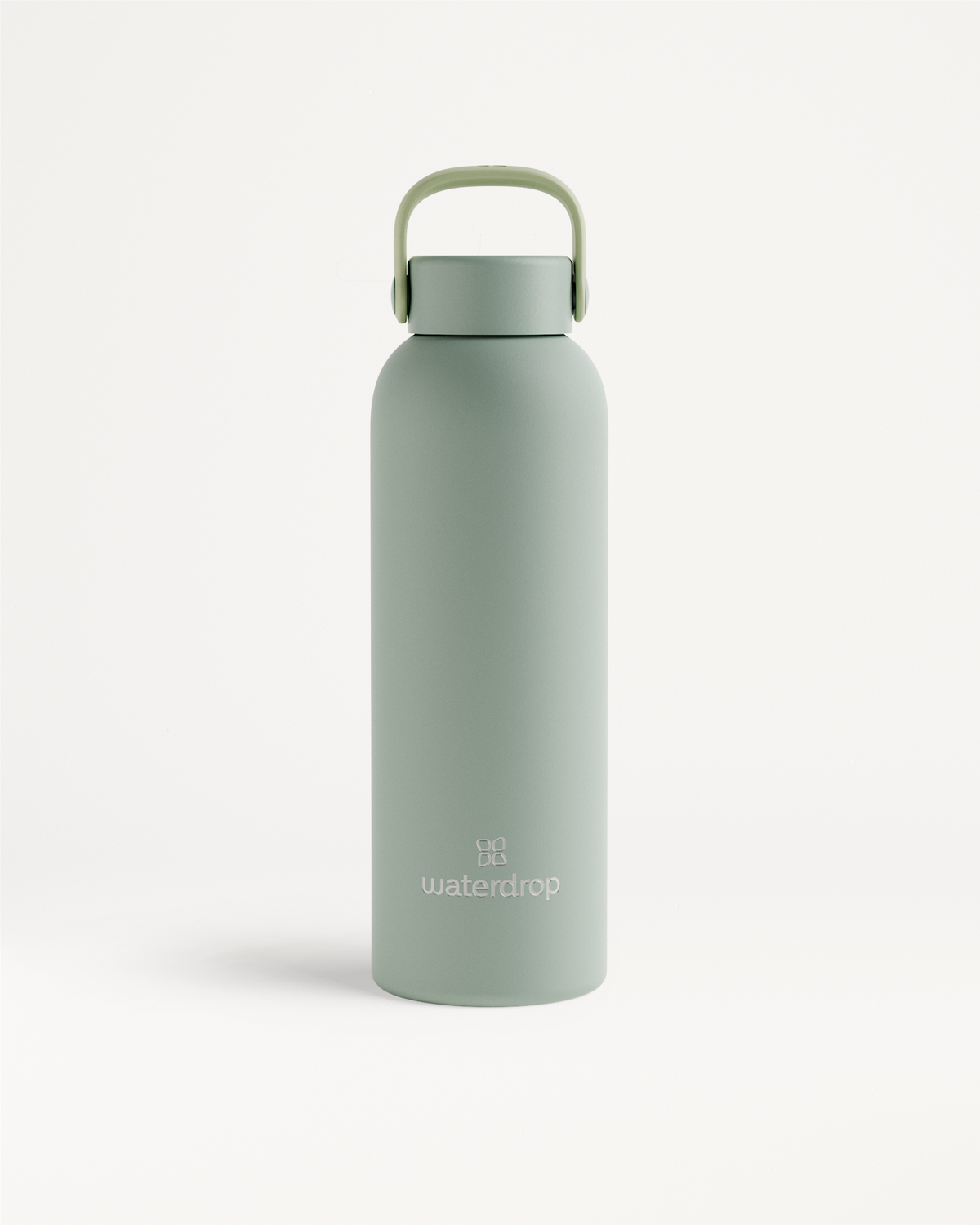 Thermo Steel Bottle · Carry Cap with matte finish, featuring a wide screw-on cap and looped handle, keeps drinks cold for 24 hours or hot for 12 hours.