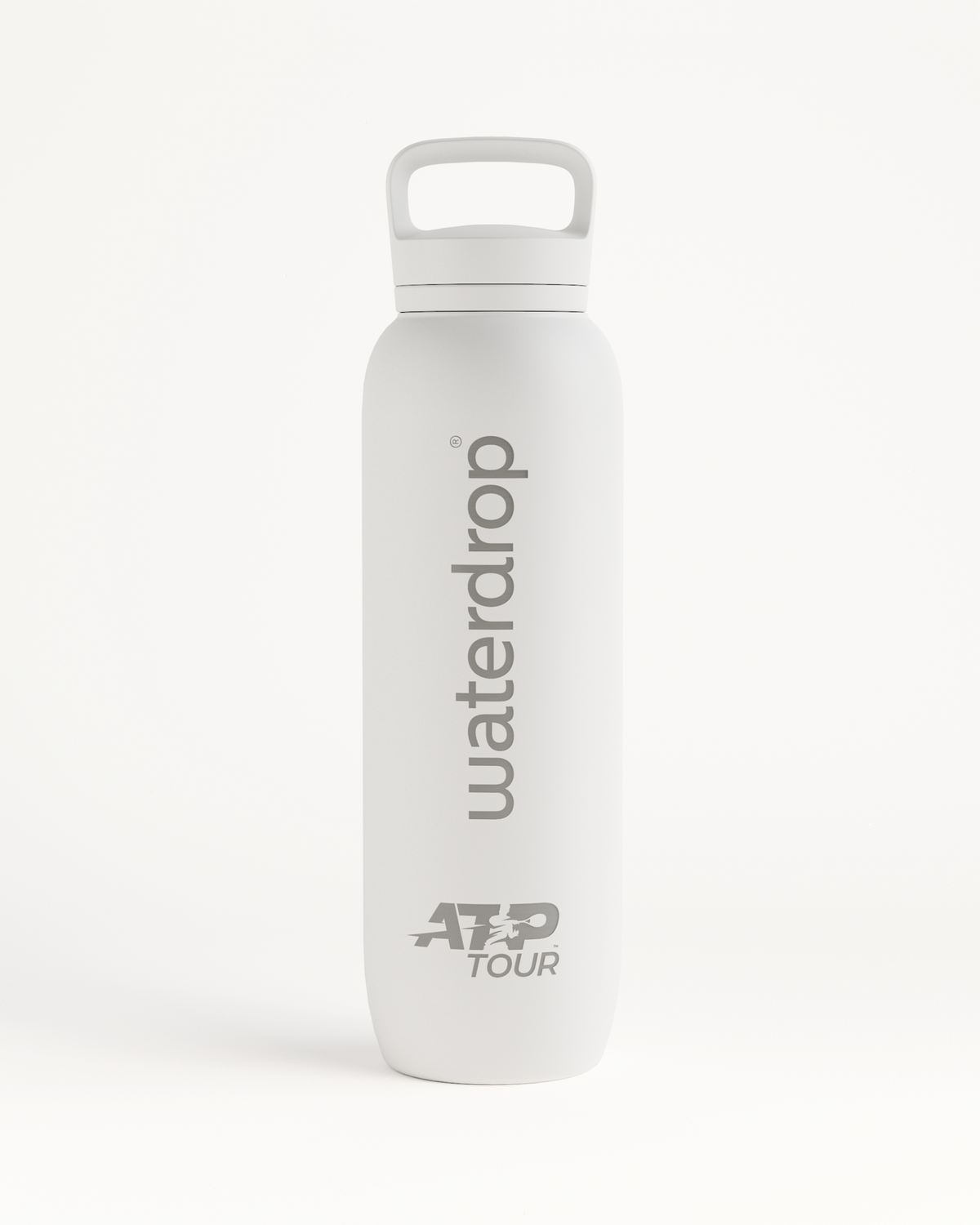 Close-up of the Official ATP Tour Sport All-Purpose Thermo Bottle with Spout Lid, designed for tennis pros, featuring a handle and co-branded logo.
