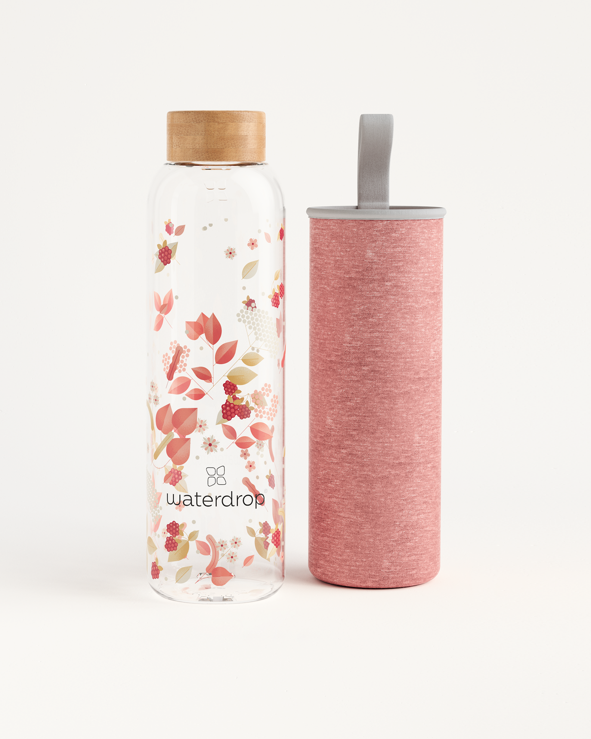 Edition Glass: A close-up of the high-quality borosilicate glass bottle showcasing its durable design ideal for eco-friendly hydration on the go. Available in 600ml and 1L.