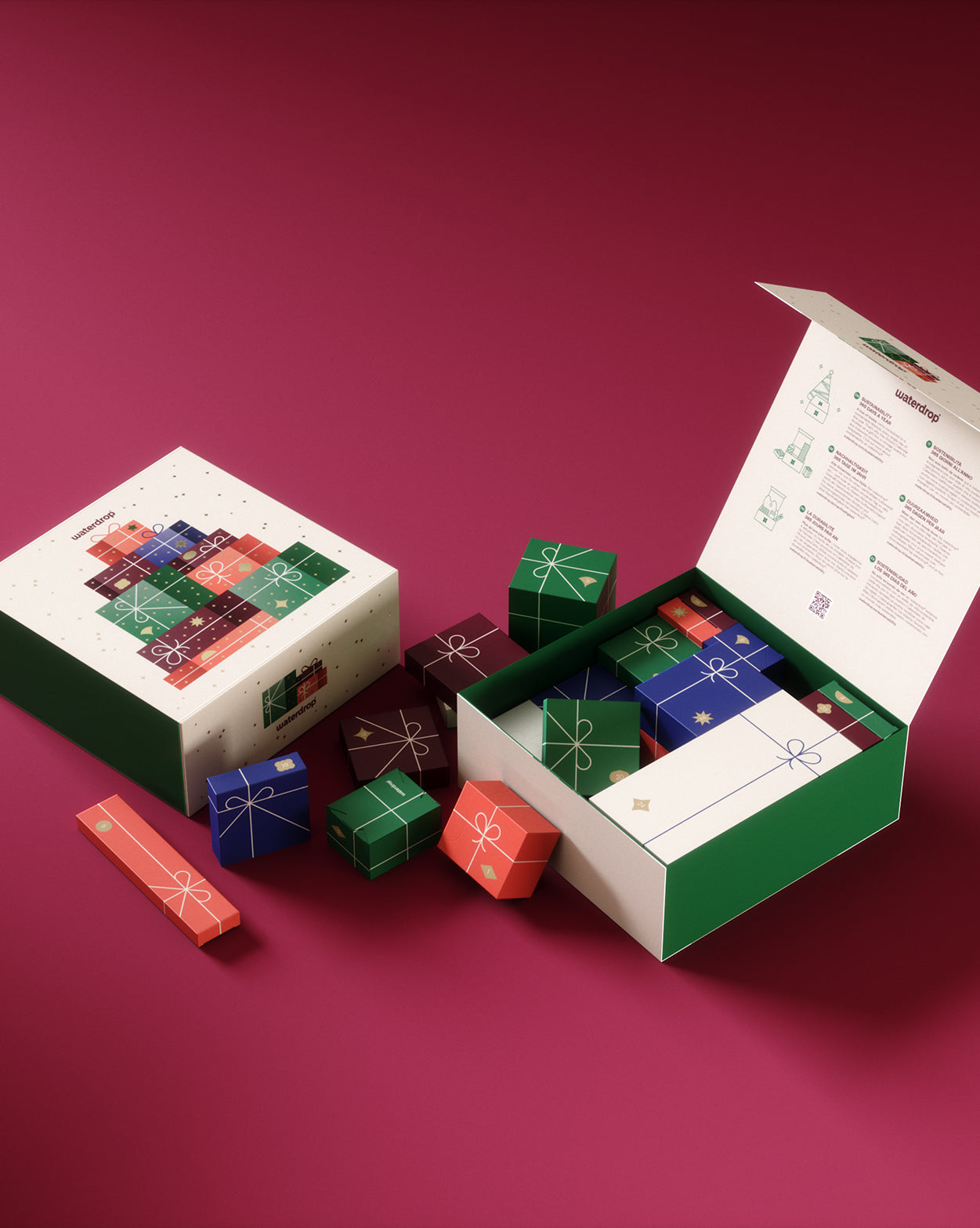 Advent Calendar Large by waterdrop®: festive gift set with drink cubes.