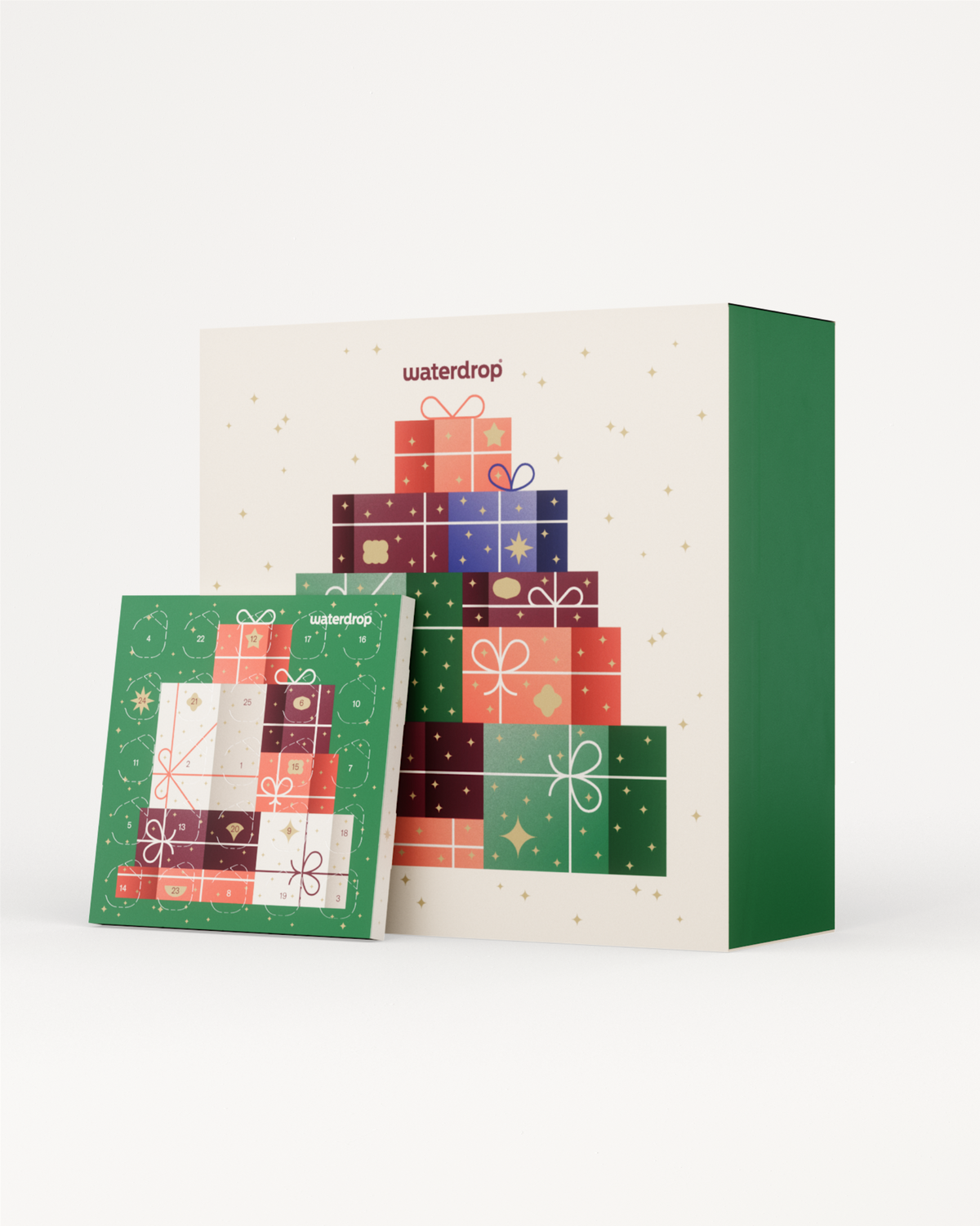 Waterdrop Advent Calendar Set with 25-door gift boxes.
