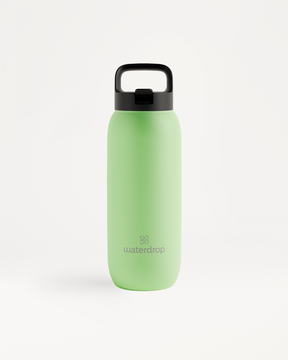 All-Purpose Thermo Straw Lid insulated water bottle with carry handle.