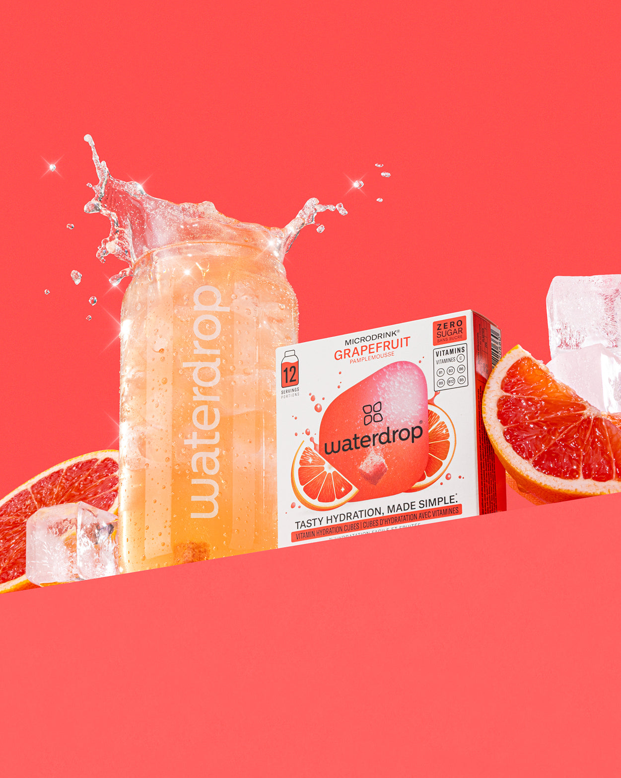 Best of Soft Drinks Set with grapefruit microdrink and branded glass.