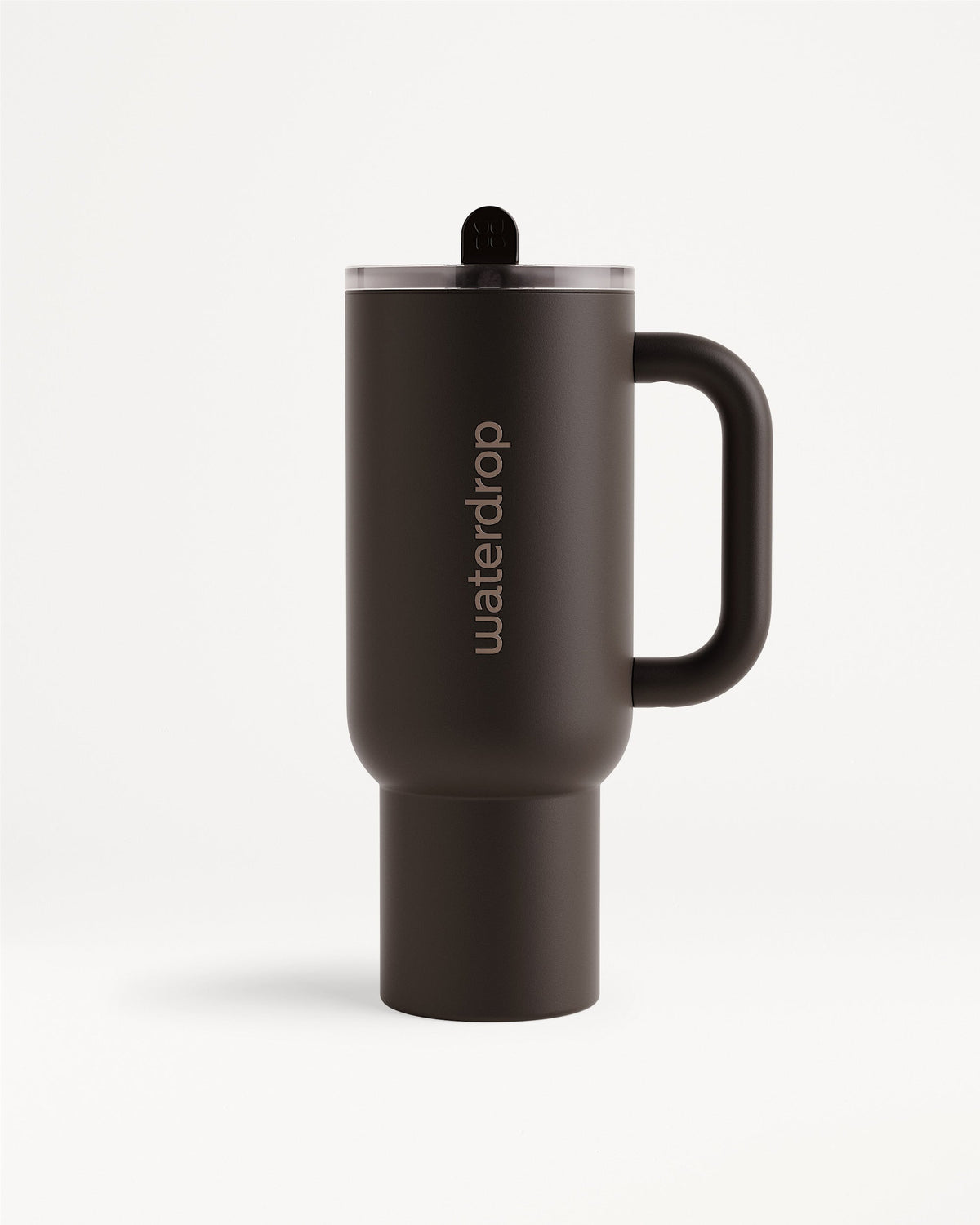 Explorer Thermo Tumbler with handle, branded waterdrop, features detachable bottom.