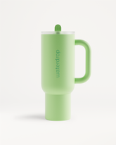 Explorer Thermo Tumbler with flip-open straw.