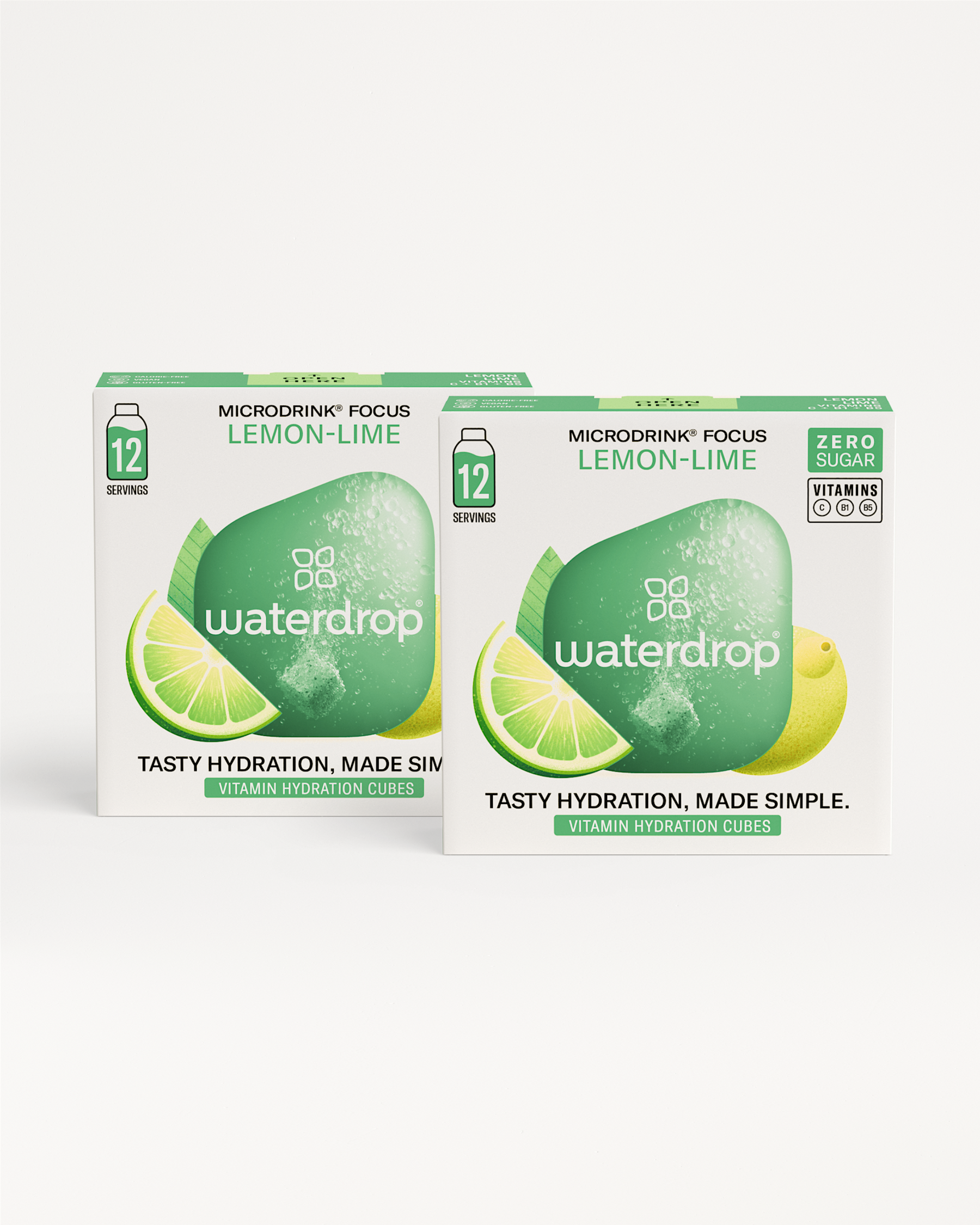 Microdrink 1+1 Twin Pack: Close-up of fresh lemon and slice, highlighting the fruity essence. Special offer: buy two, pay for one. Limited time and varied packaging.