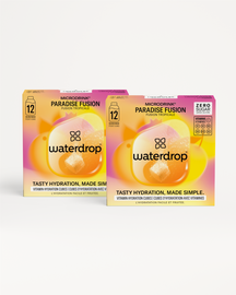 Summer Fusion Twin Pack featuring close-ups of the logo and label, with a yellow sign displaying the number 12. Explore WILDBERRY FUSION and PARADISE FUSION.