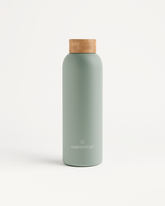 Thermo Steel bottle with cork top made of double-walled stainless steel, suitable for keeping drinks cold for 24 hours or hot for 12 hours.