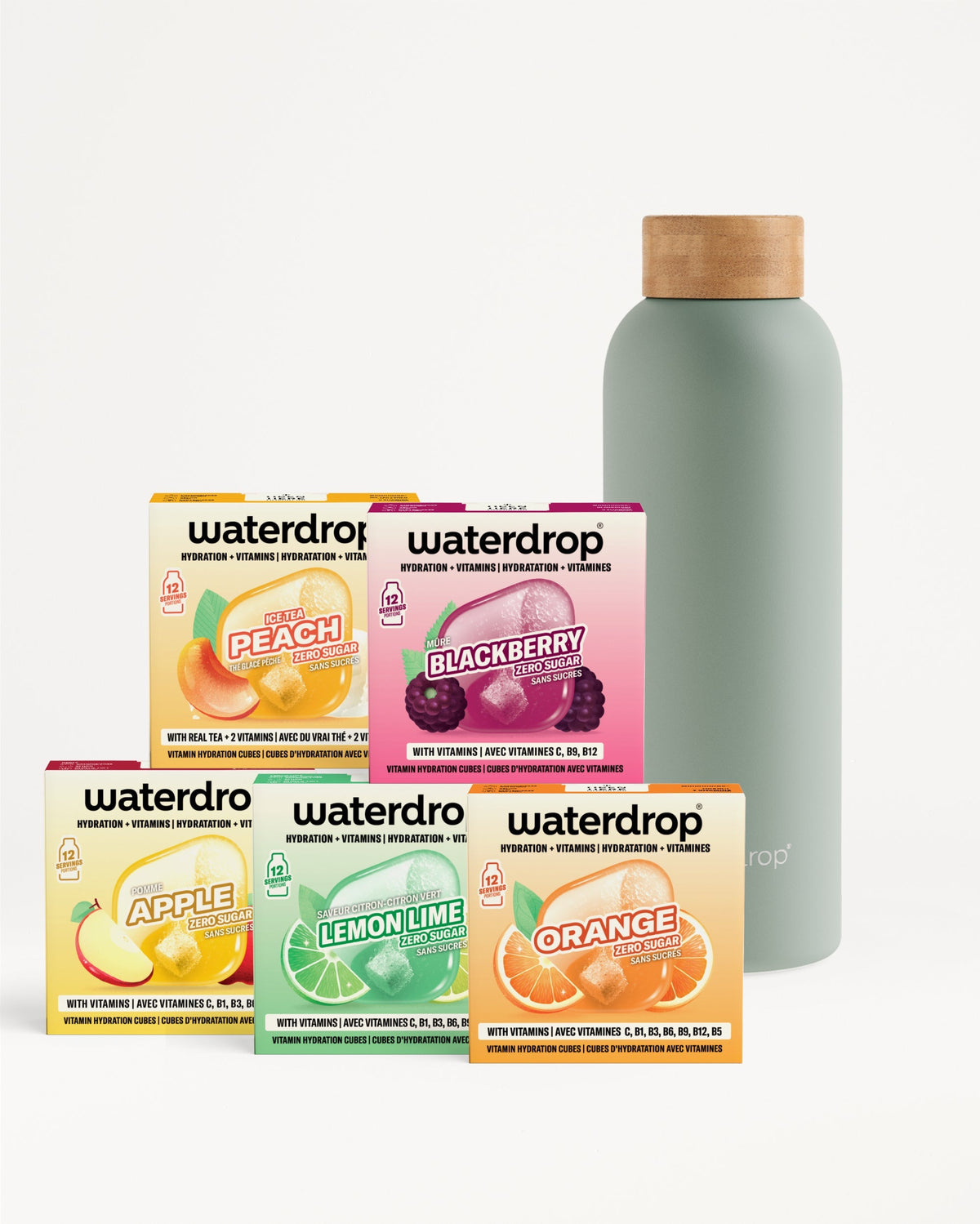 30 Days Starter Set Thermo Steel with five hydration cube boxes.