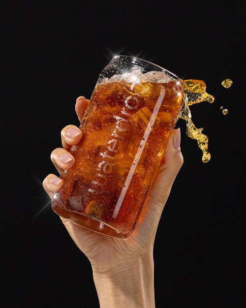 Fizzy Refreshment Twin Pack glass with amber drink splash.