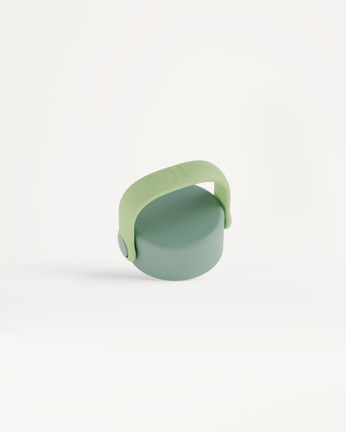 Carry Cap with matte finish and arching handle, designed for easy bottle attachment and portability, featuring a convenient integrated loop for versatile use.