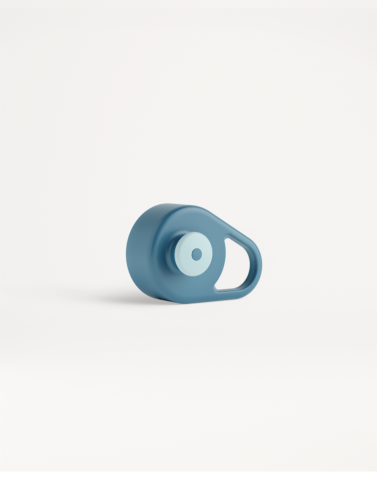 Pull-Up Cap: A teal cylindrical cap with a lighter button and a teardrop handle, designed for easy single-hand use during activities.