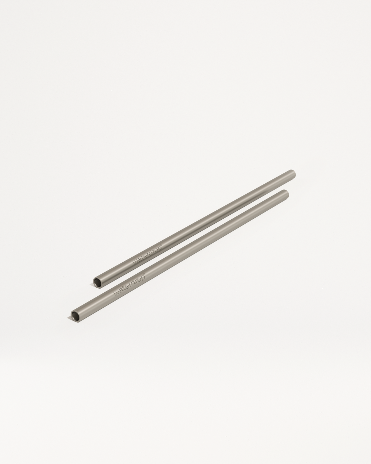 Metal Steel Straws with waterdrop branding.